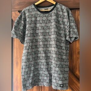 Vans Geometric Blue Black Patterned Men's XXL Short Sleeve Knit Shirt